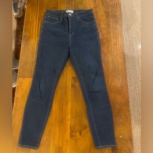 Madewell Skinny Jeans, Curvy High Rise, Size 29, Dark Blue Wash